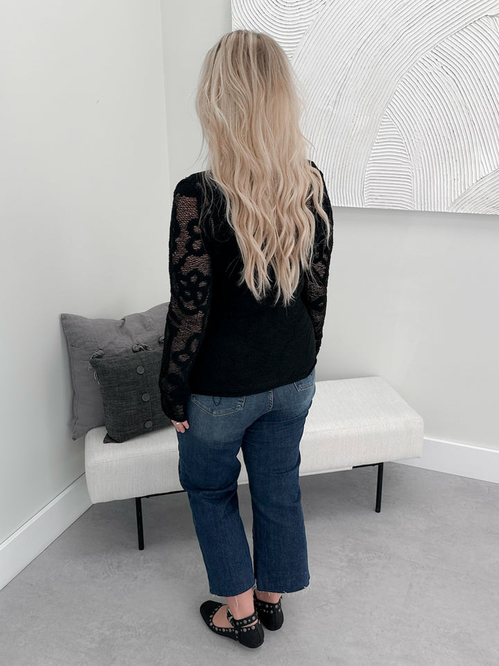 Lane Sheer Top in Black