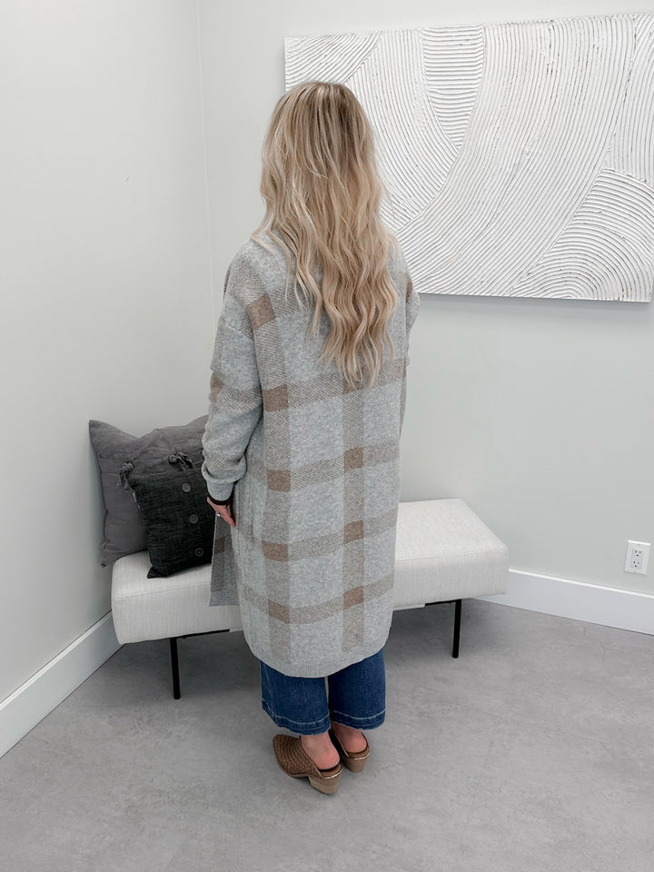 Roxanne Coatigan in Grey Plaid