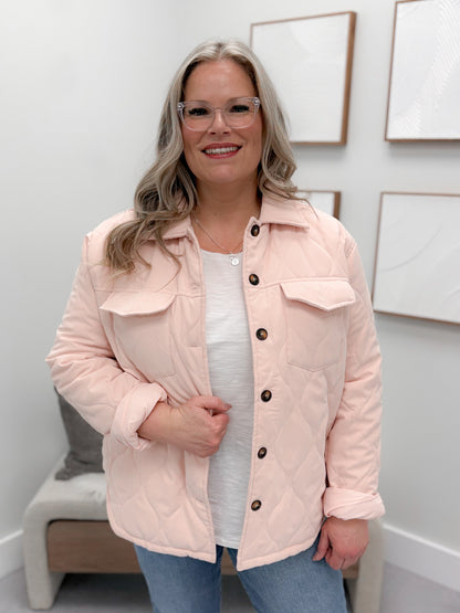 Sophia Quilted Jacket in Blush
