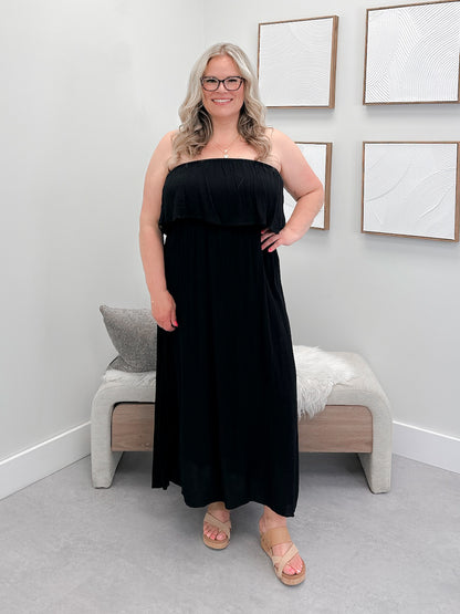 Dresden Strapless Dress in Black