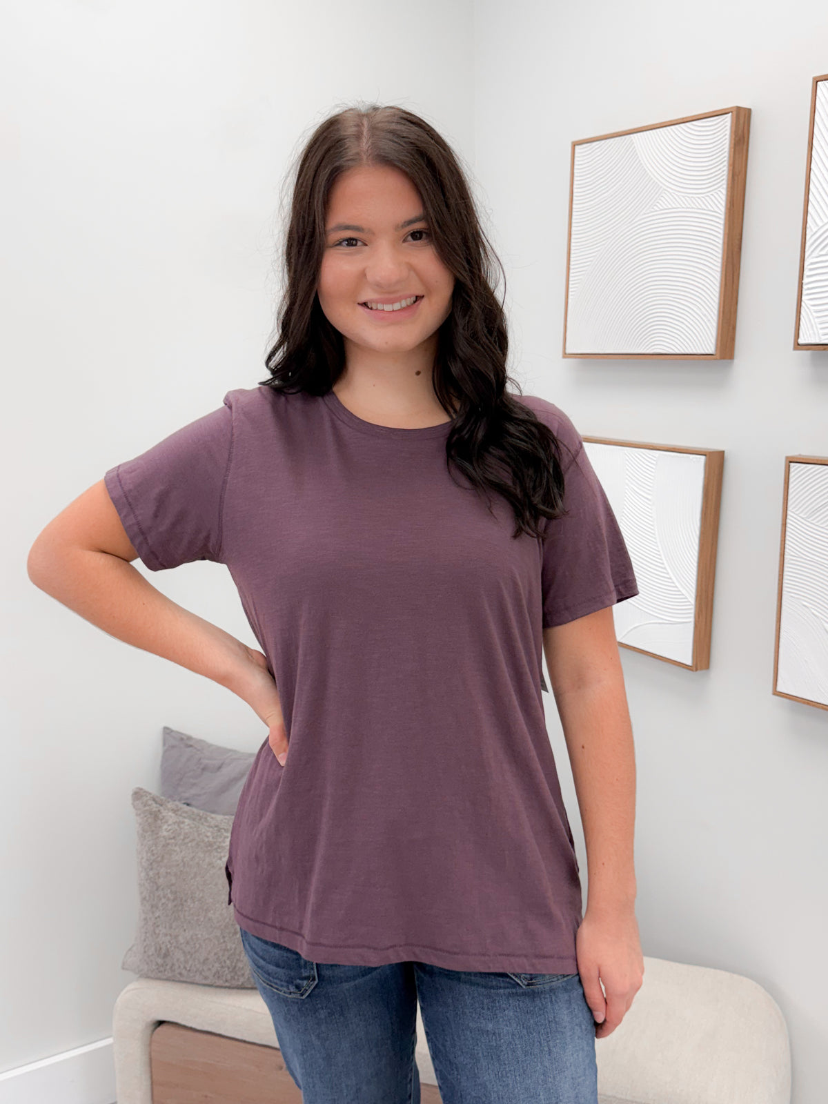 209 Tee in Plum by Twenty Nine The Label
