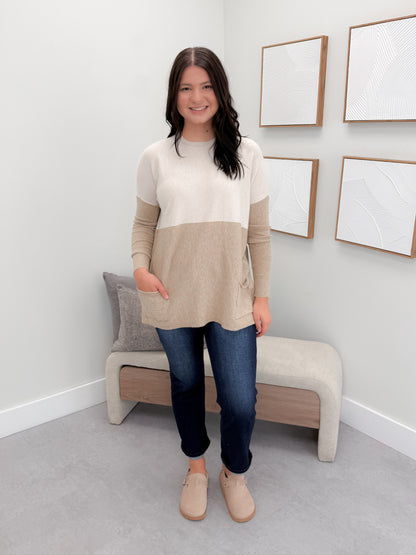 229 Pocket Sweater in Oat Mix by Twenty Nine The Label