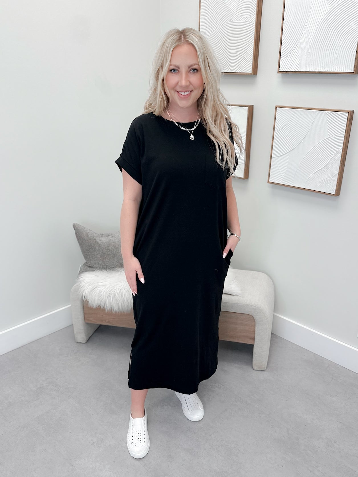 Cass T-shirt Dress in Black