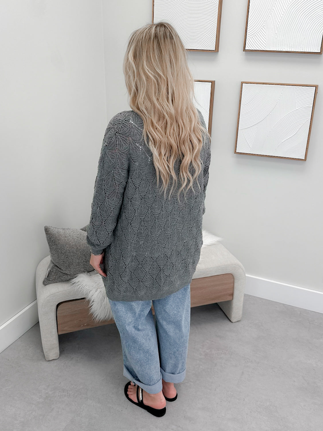 Astrid Knit Cardigan in Grey