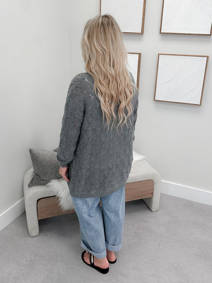Astrid Knit Cardigan in Grey