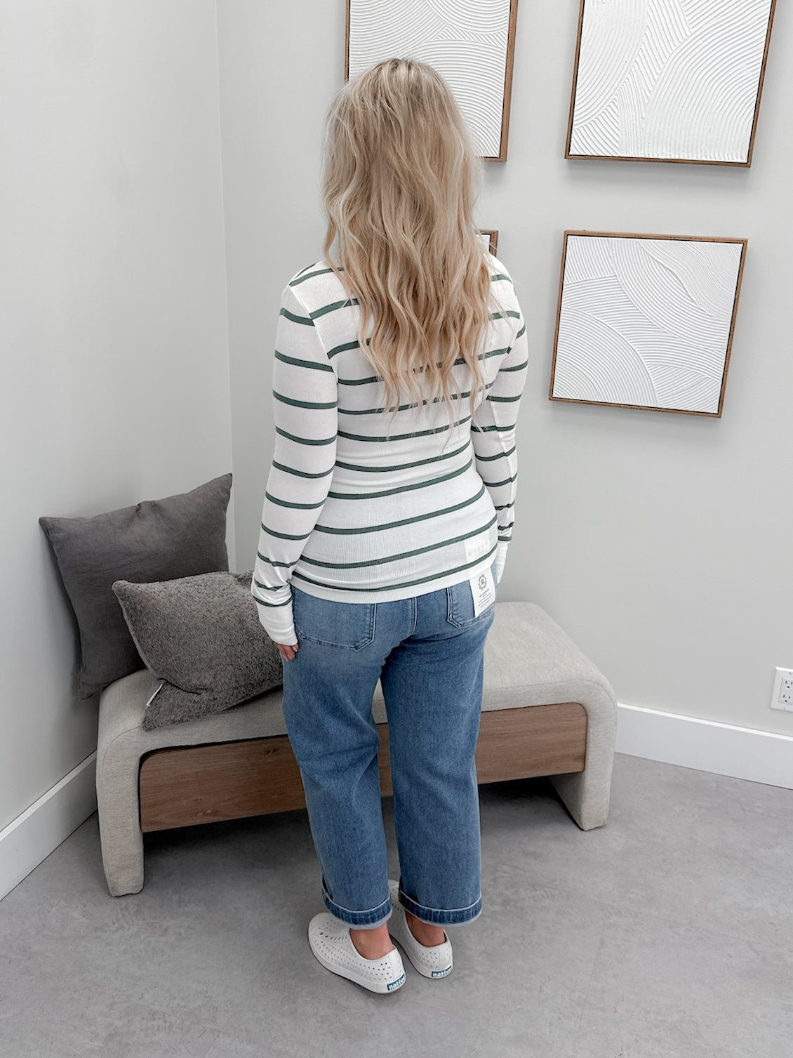 Margaret Striped Long Sleeve in Spruce