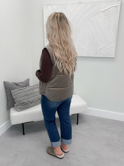 Linn Vest in Mocha Champagne