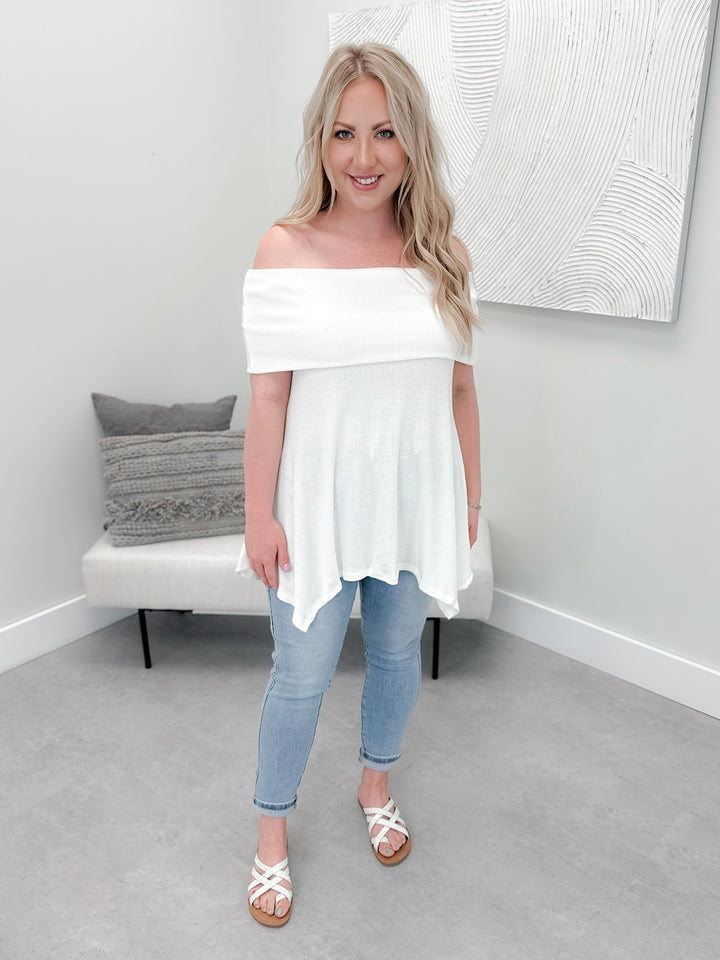 Sutton Off The Shoulder Top in Ivory