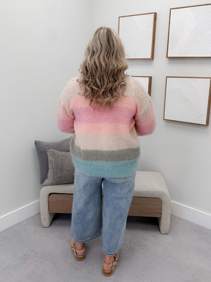 Fauna Cardigan in Mixed Stripes