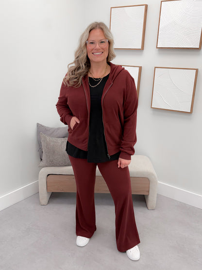Jaynie Zip Hoodie in Burgundy