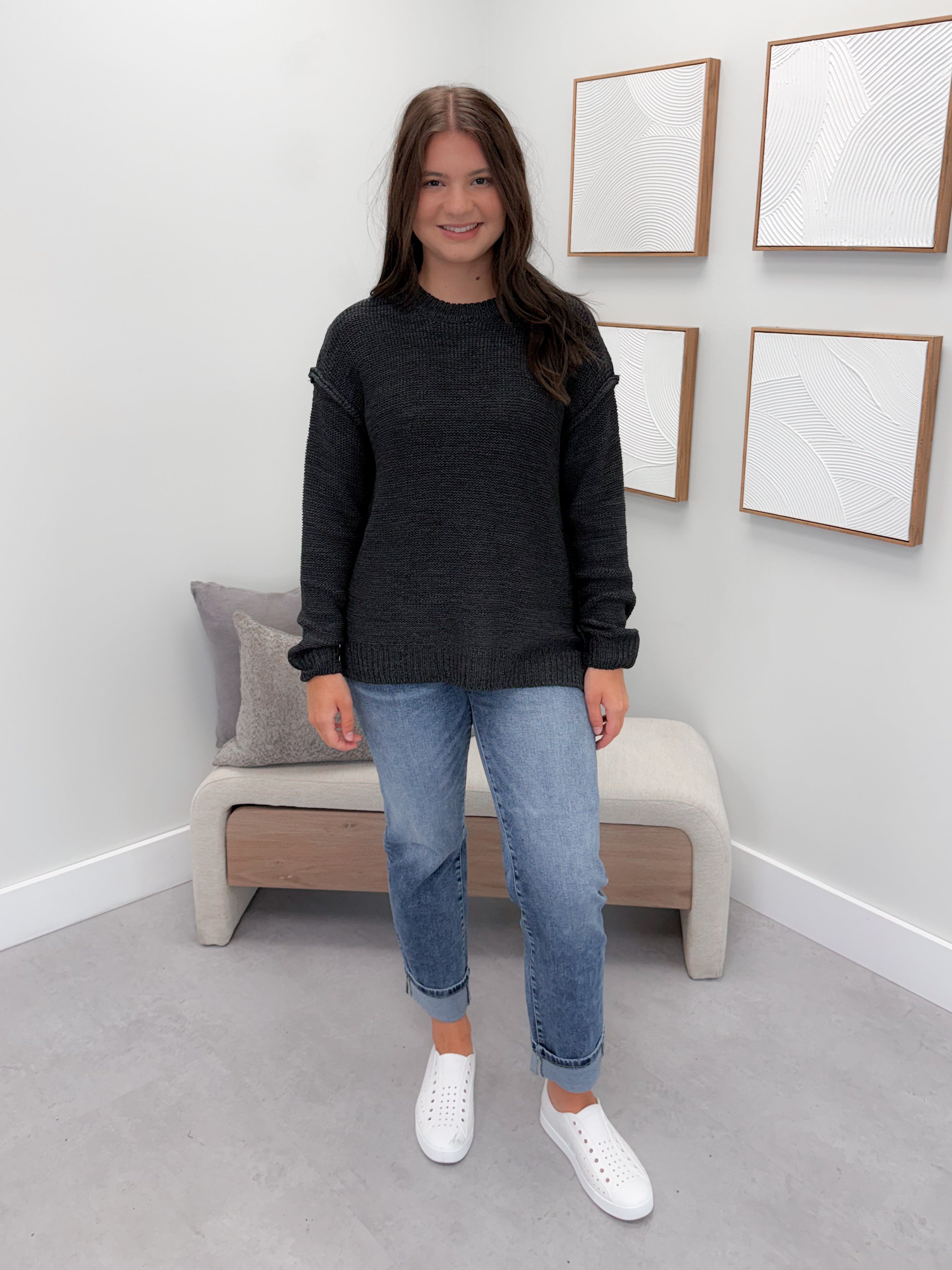 Caspar Sweater in Charcoal