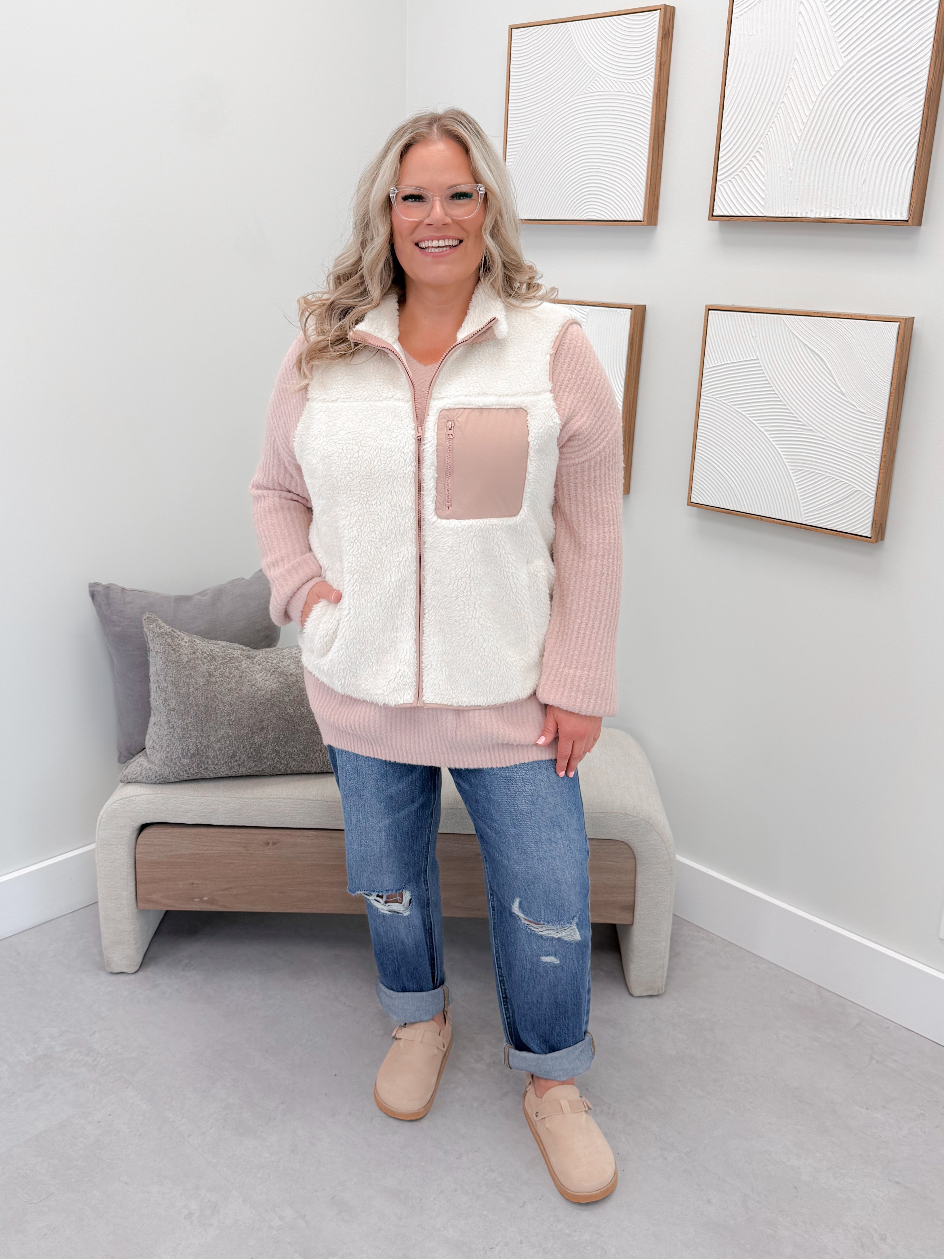 Ainsley Vest in Mauve