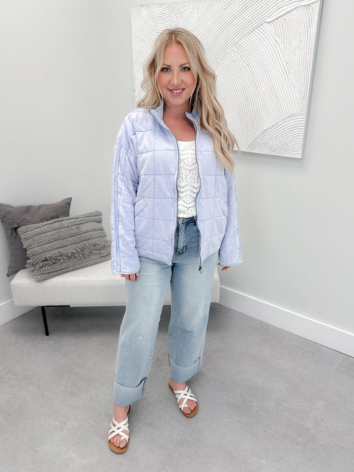 Amour Washed Jacket in Washed Blue