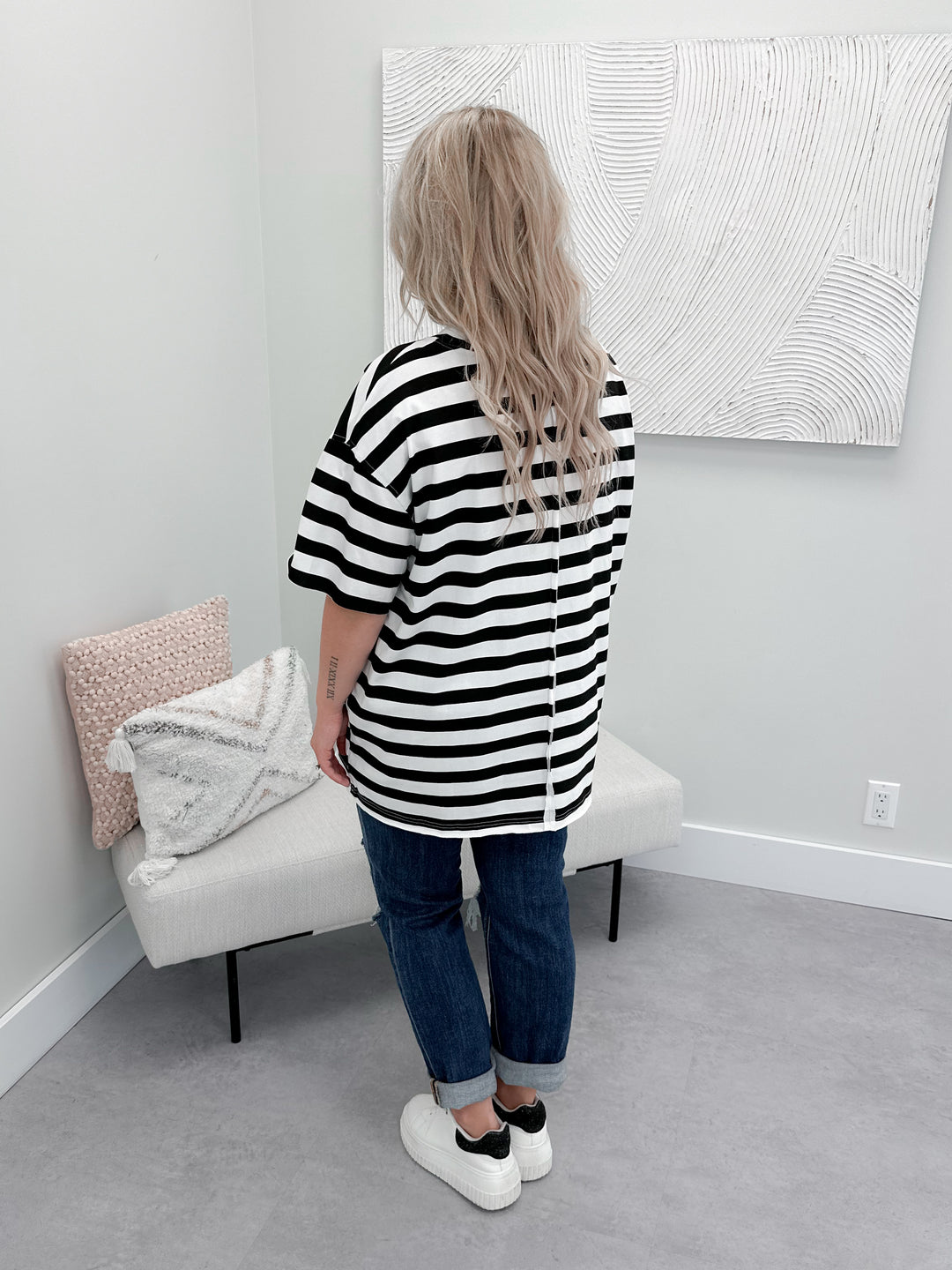 Seeing Stripes Boyfriend Tee by Ampersand Ave