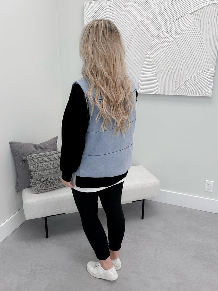 Odette Vest in Denim