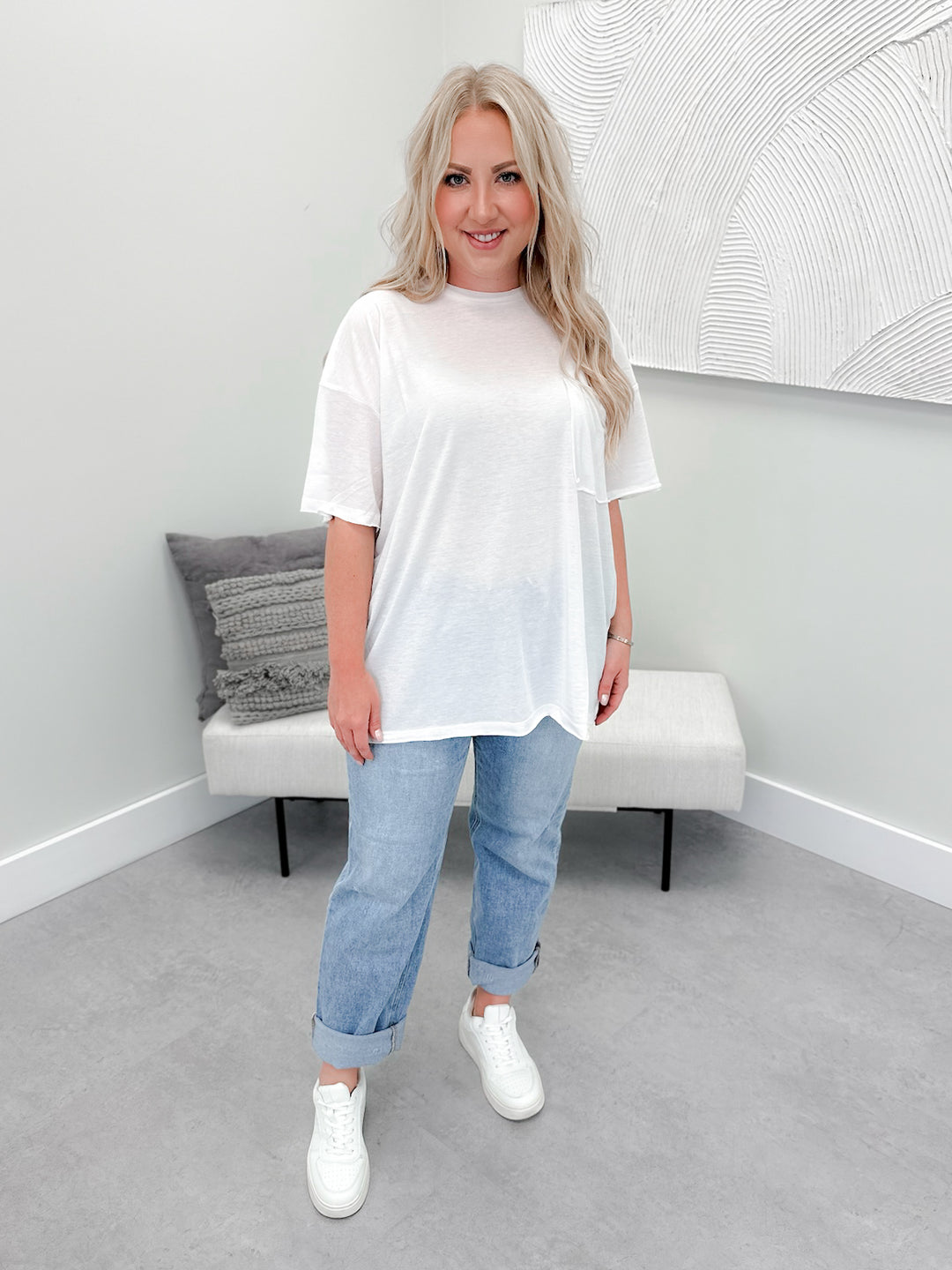 Katrina Pocket Tee in Coconut