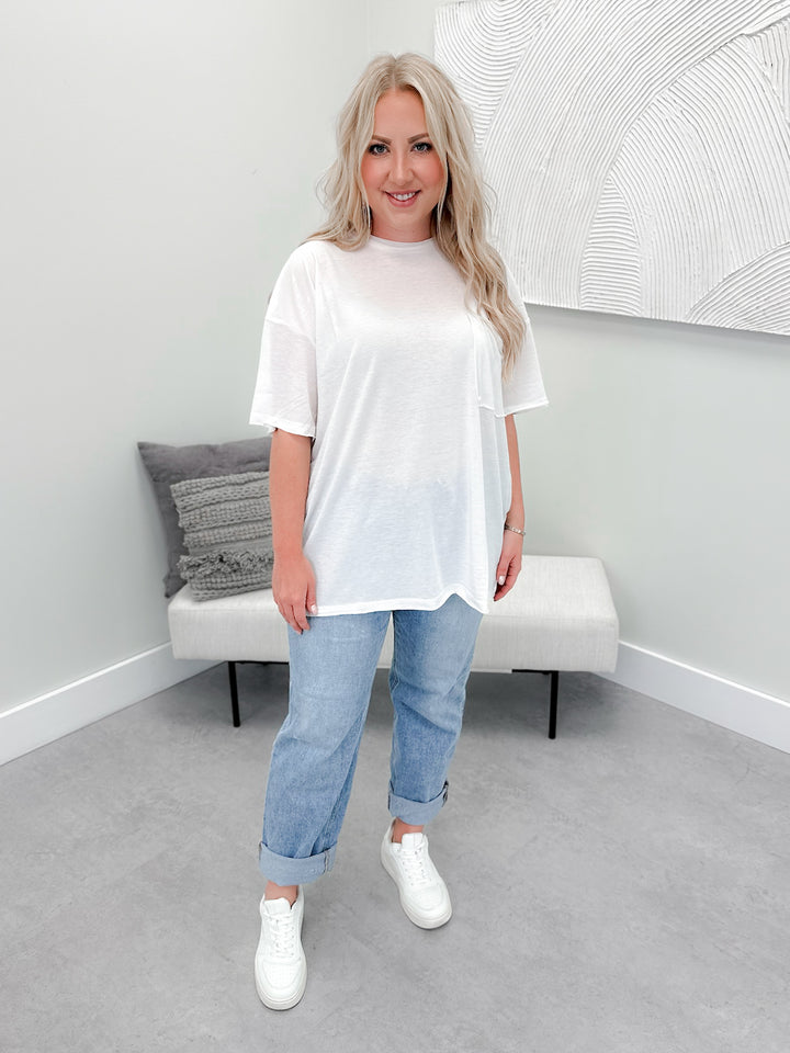 Katrina Pocket Tee in Coconut