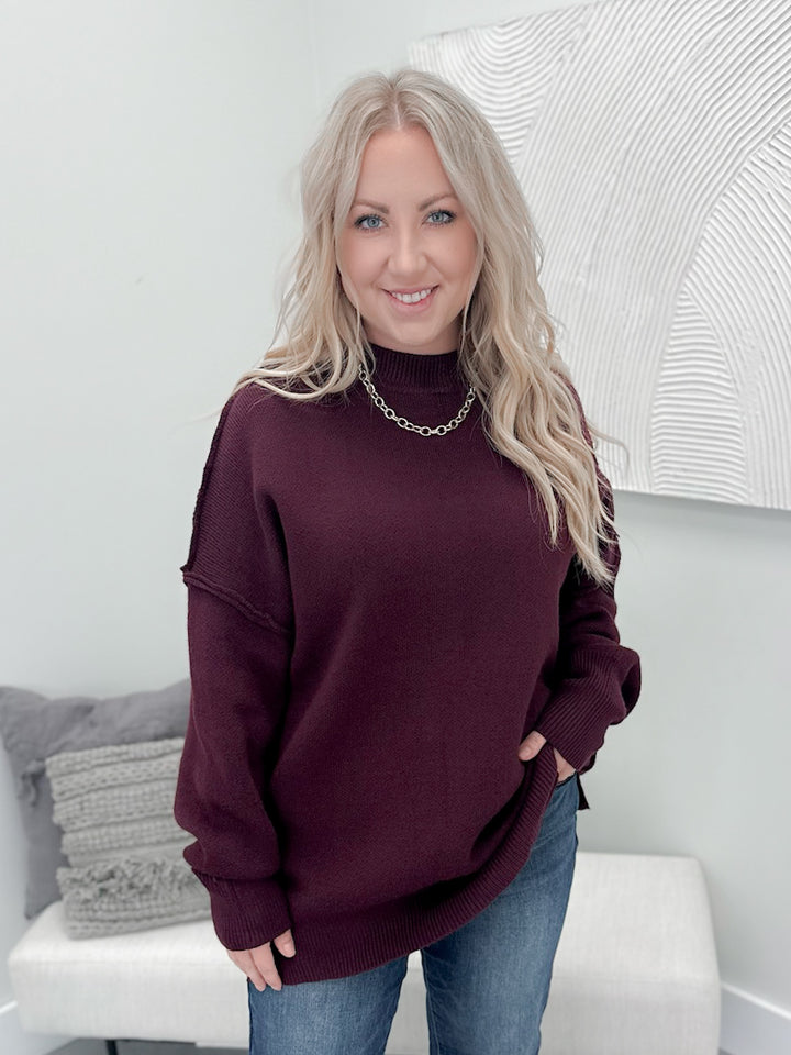 Kofi Cozy Sweater in Burgundy