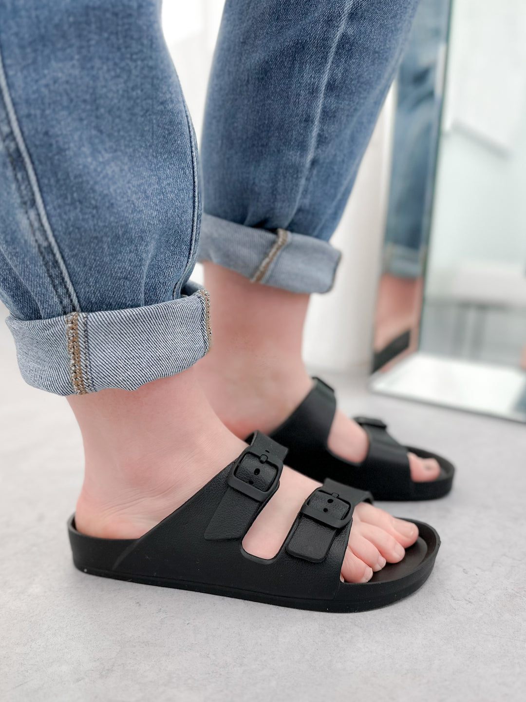 Myles Slip on Sandal in Black