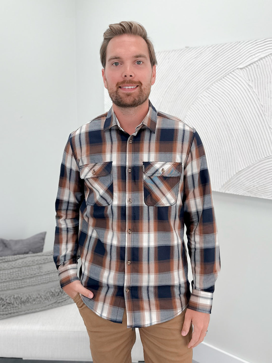 Rexford Mens Button up in Paprika