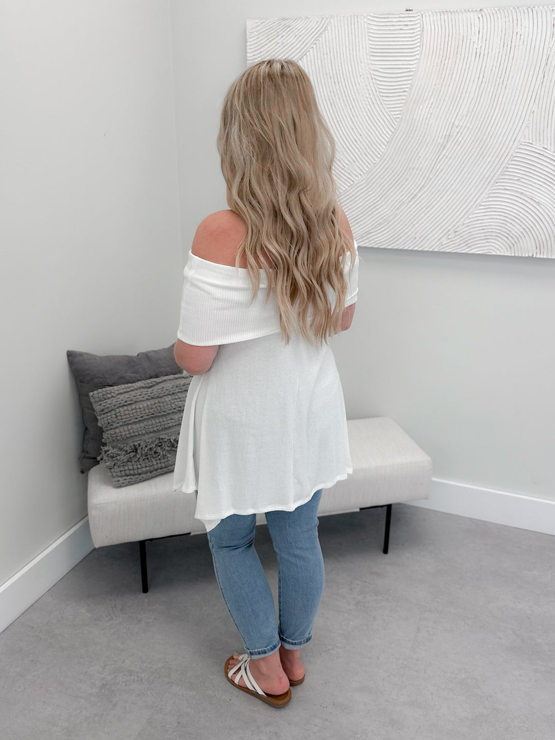 Sutton Off The Shoulder Top in Ivory