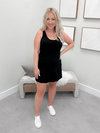 Savannah Romper Dress in Black