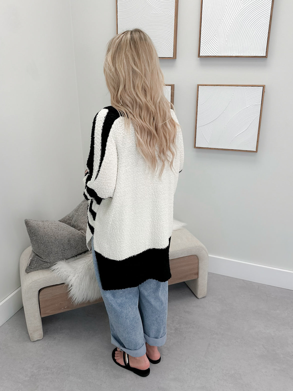 Kalista Cardi in Black Stripes