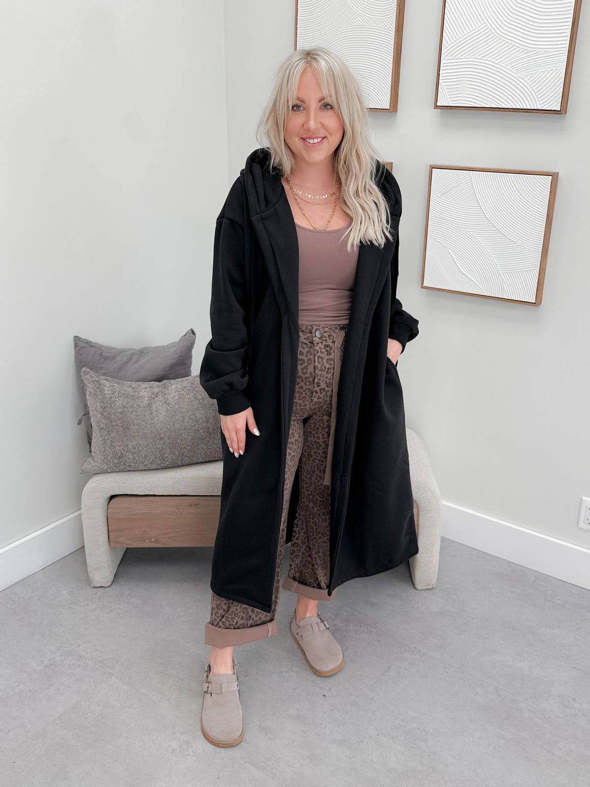Harmony Hooded Cardigan in Black
