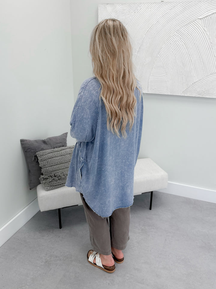 Nina Button Down in Denim Wash