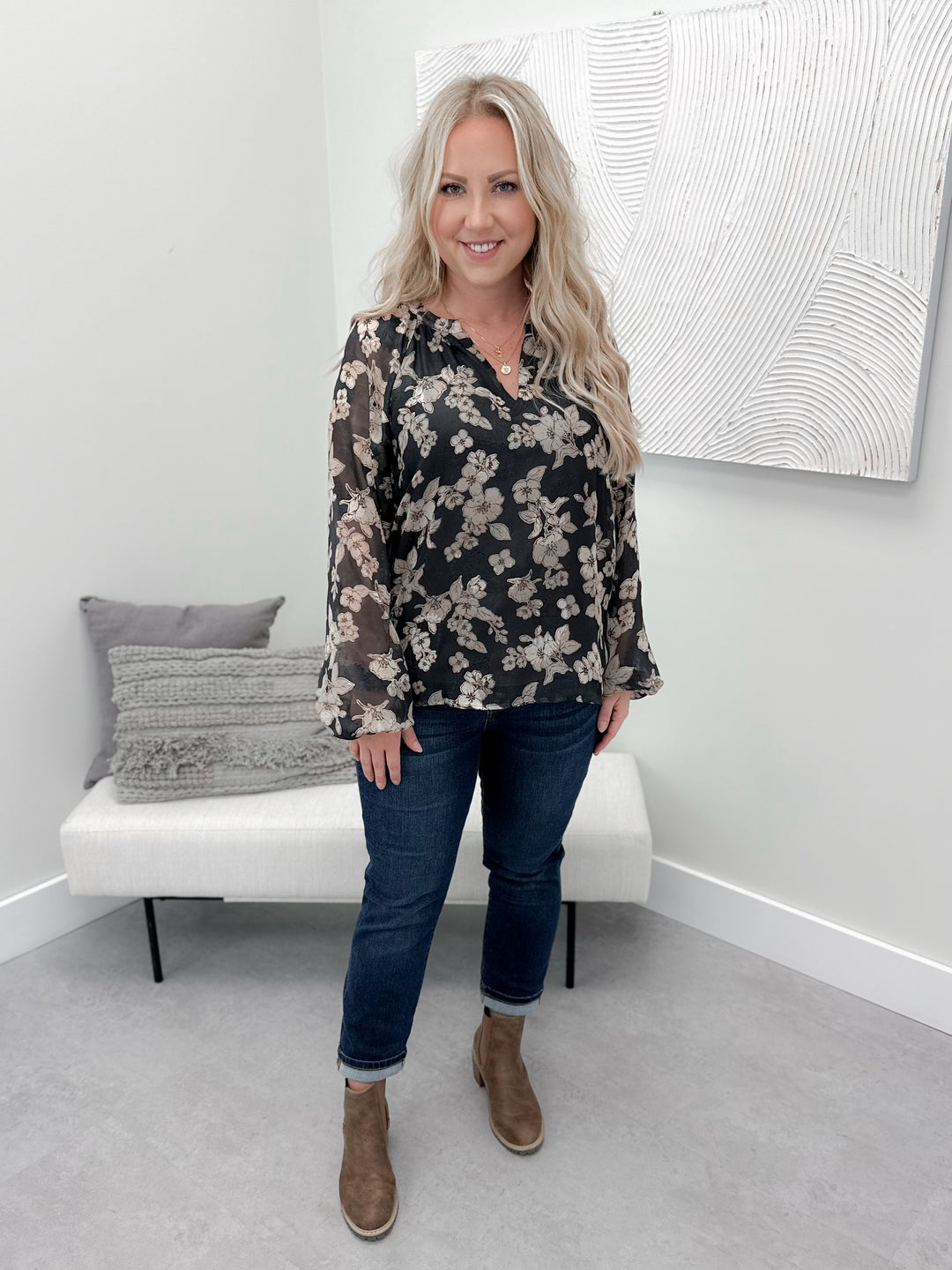 Darla Blouse in Charcoal