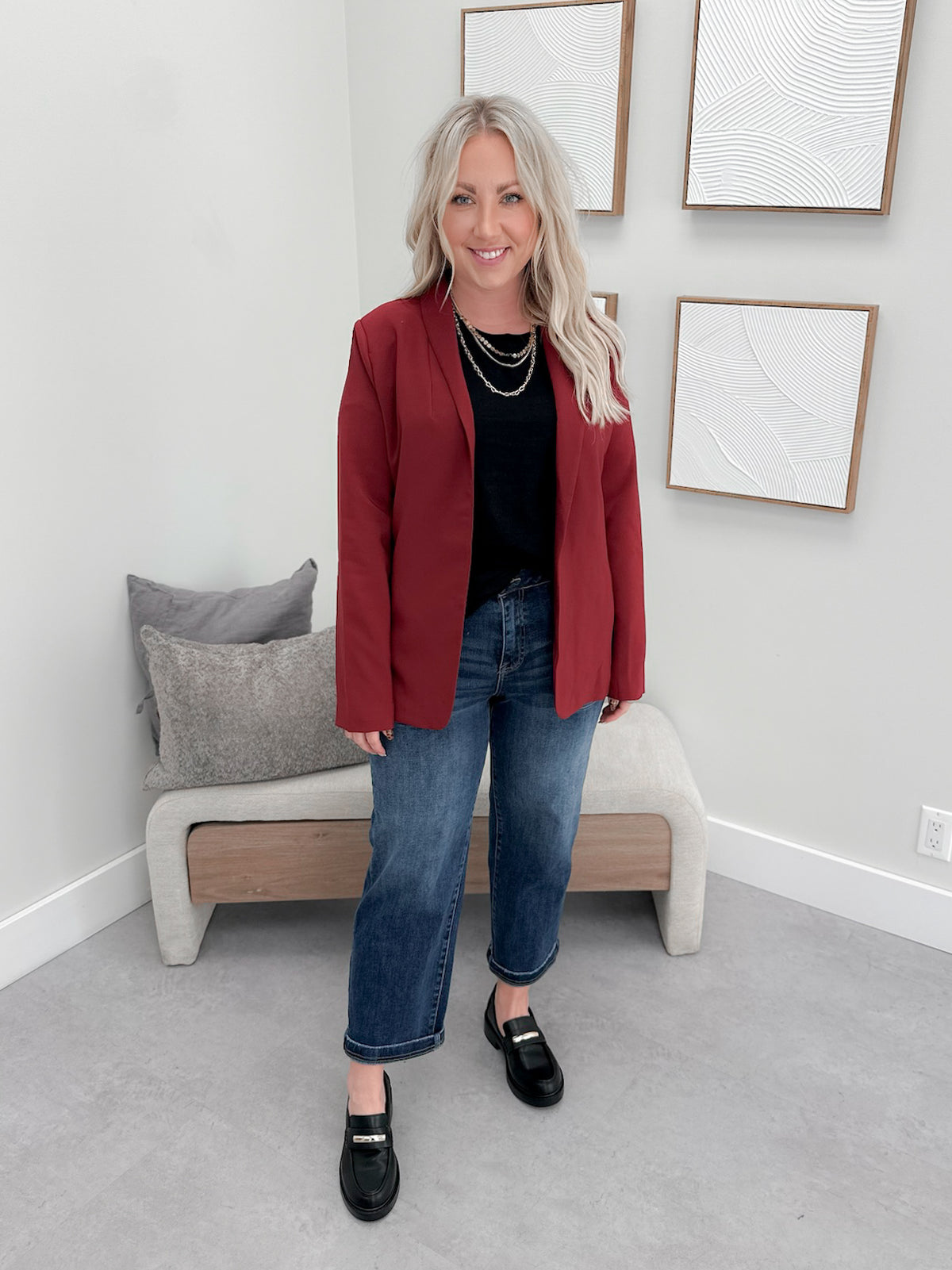 Ayden Blazer in Burgundy