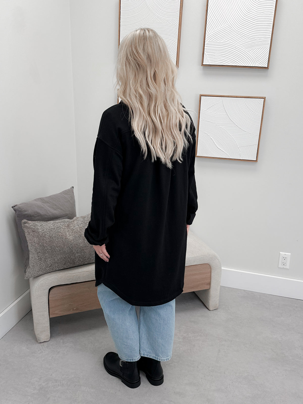 501 Shacket in Black by Twenty Nine the Label