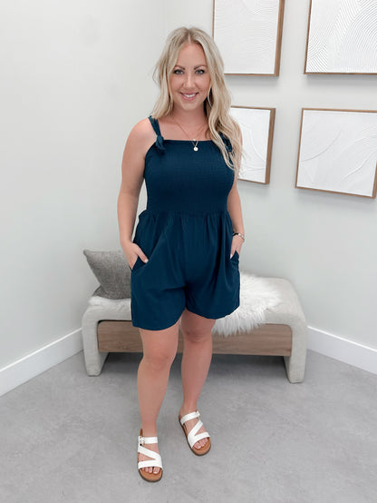 Novel Romper in Teal
