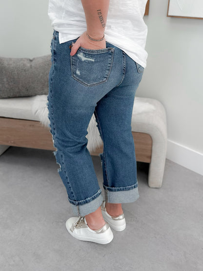Milo Distressed Straight Leg Jeans by Judy Blue