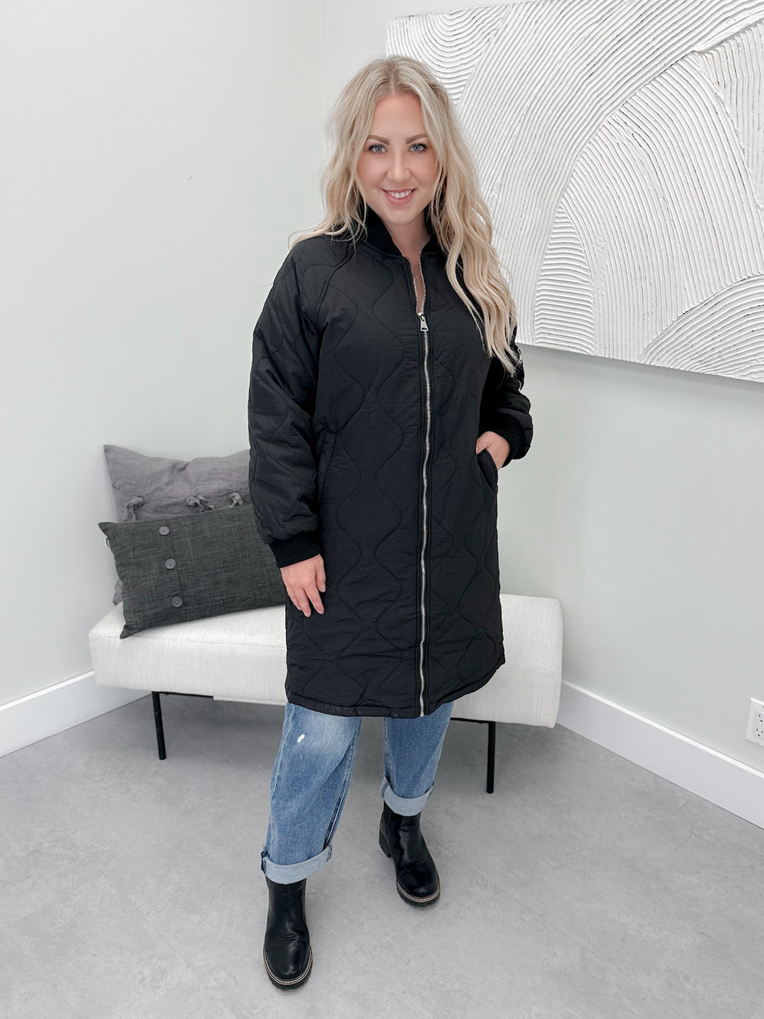 Brave Quilted Jacket in Black