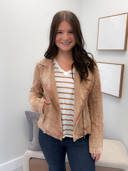 Night Out Corduroy Jacket in Camel