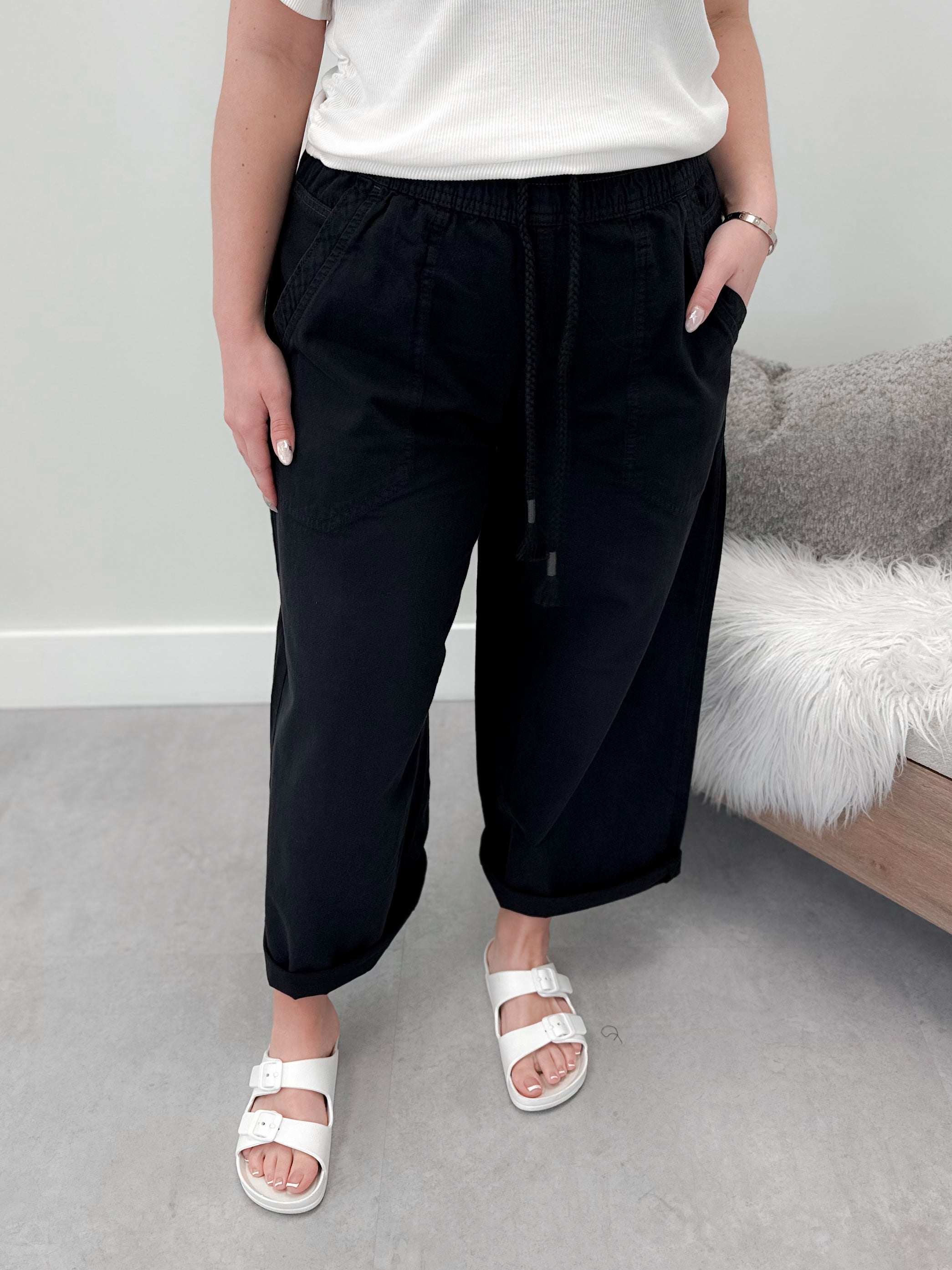 Easy Peasy Pull-On Jeans in Black by Free People