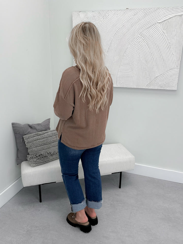 Eliza Wave Top in Mocha