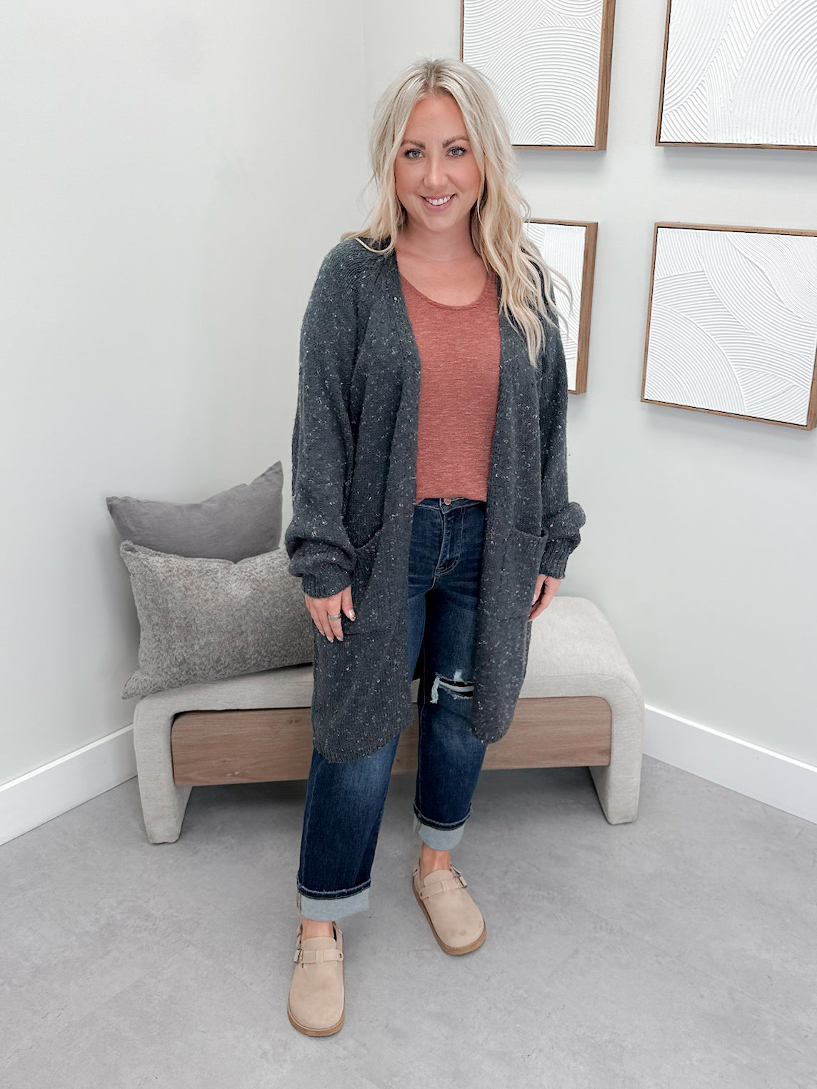 Speckled Cardigan in Midnight