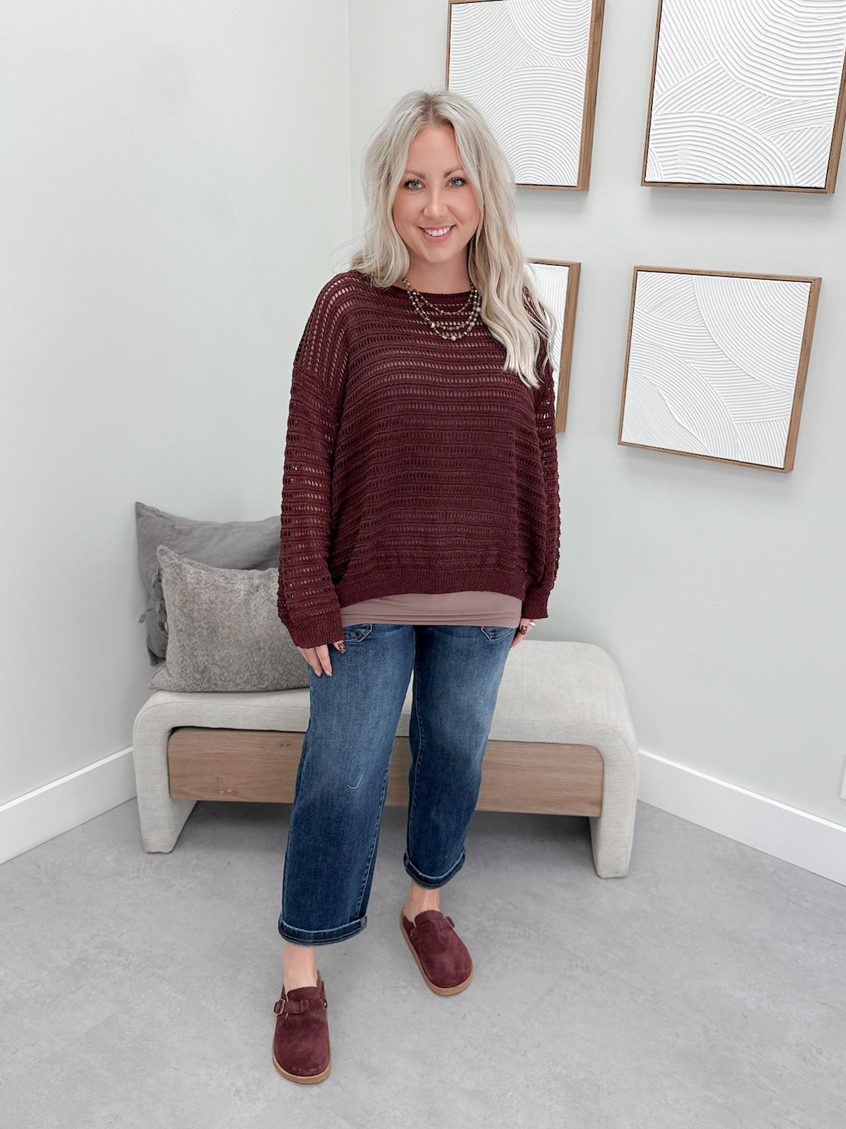 Blaine Sweater in Burgundy