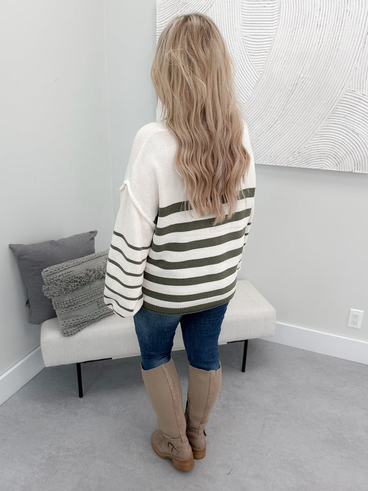 Harwin Sweater in Sage Stripe