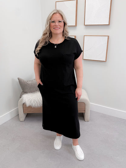 Cass T-shirt Dress in Black