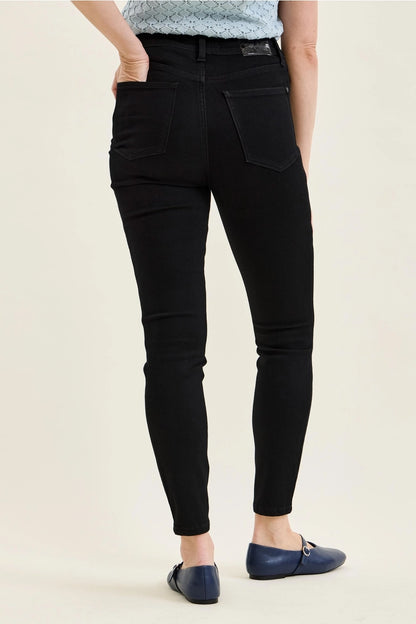 Sienna Skinny Tummy Control High Waist Jean in Black by Judy Blue