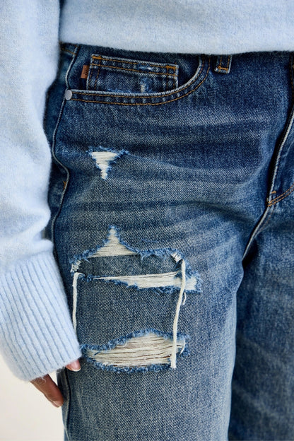 Wilhelmina Baggy High Rise Rigid Front Jeans by Judy Blue