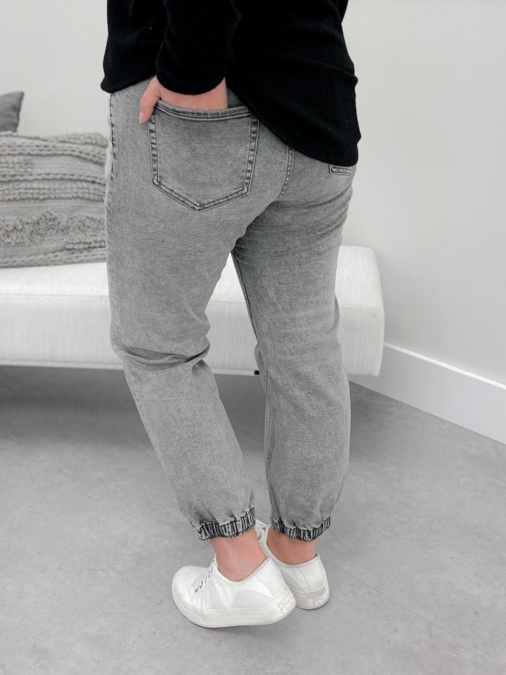 Noville Jogger Crop in Grey Acid