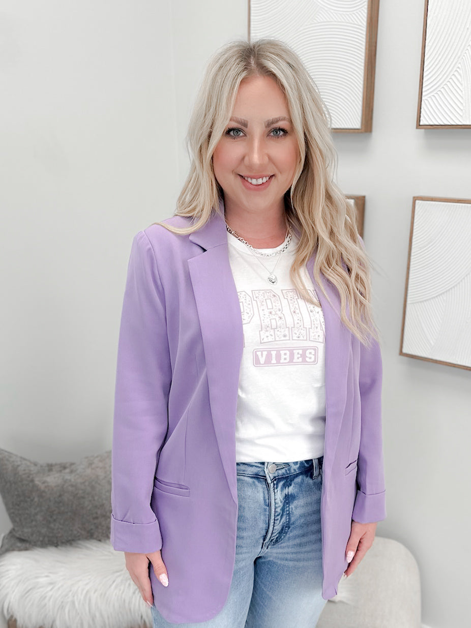 Yours Truly Blazer in Lavender