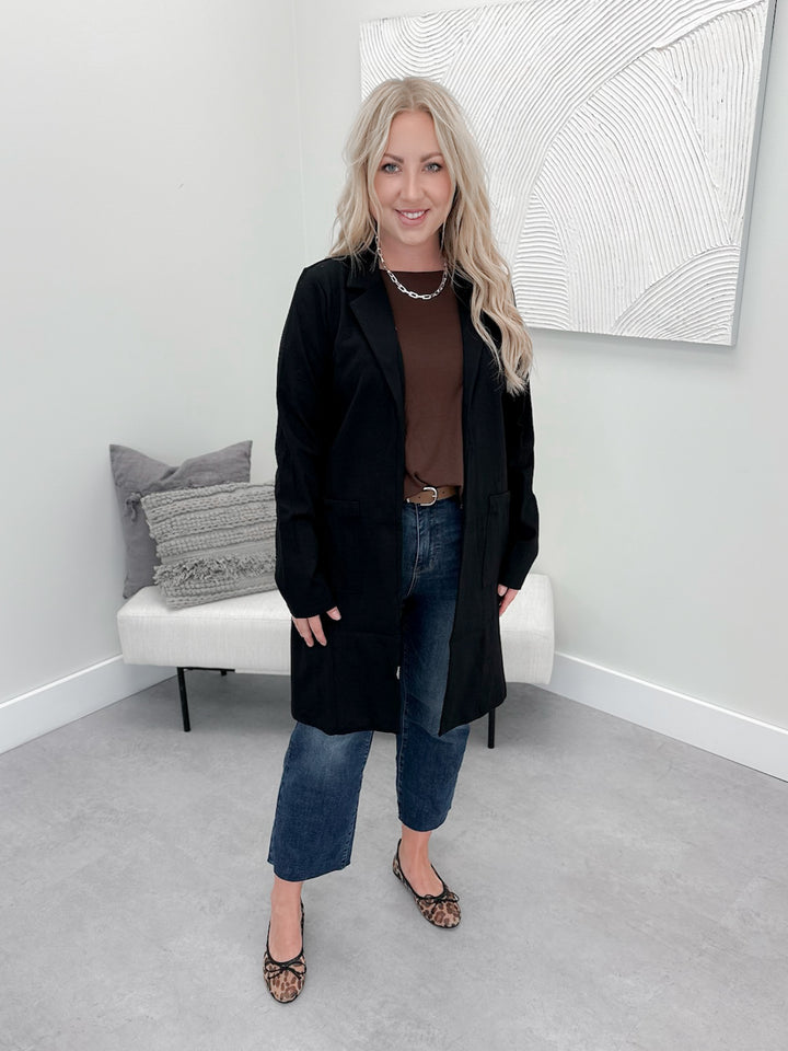 Mina Blazer Coat in Black