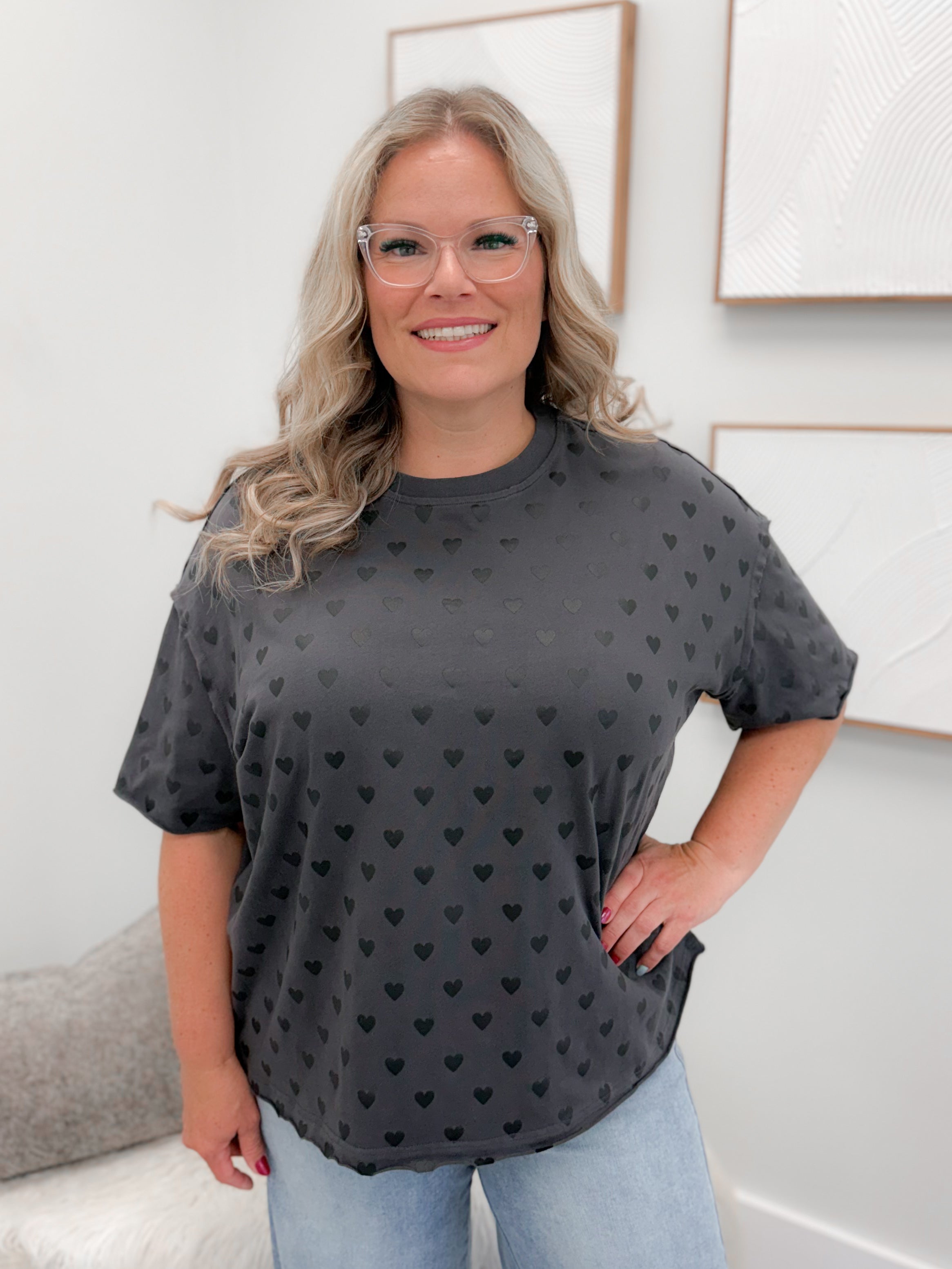 Boyfriend Tee in Heart to Heart by Ampersand Avenue