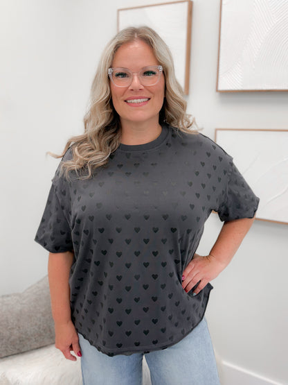 Boyfriend Tee in Heart to Heart by Ampersand Avenue