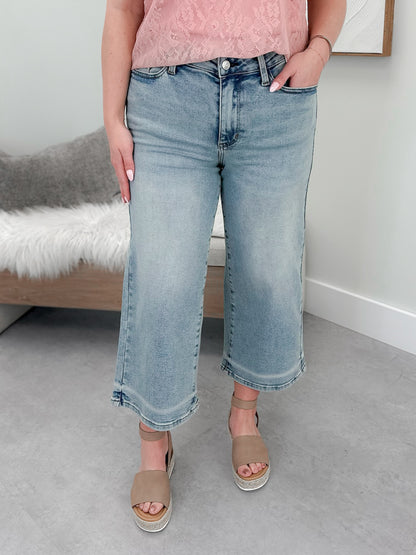 Nalu Mid Rise Wide Leg Crop by Judy Blue